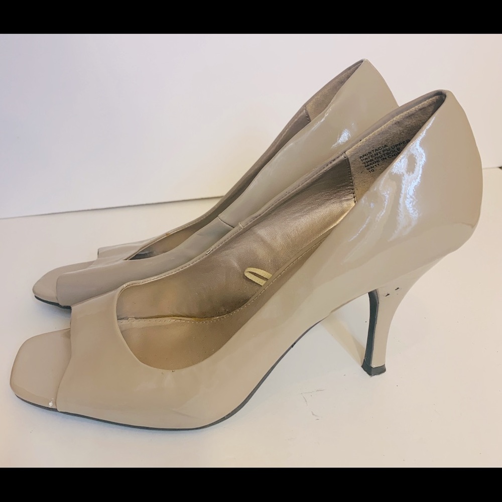 Sam & Libby Tan Peep-Toe Heels